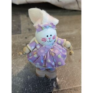 Rabbit bunny Easter purple polka dot dress‎ home decor plush figure